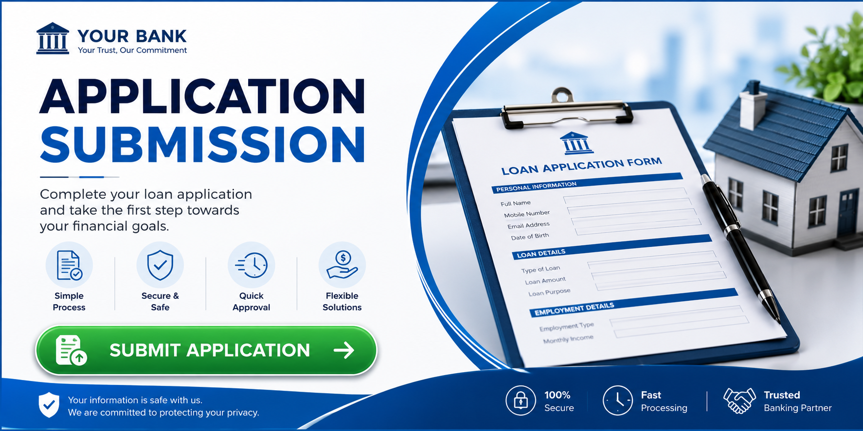 bank loan application form submission